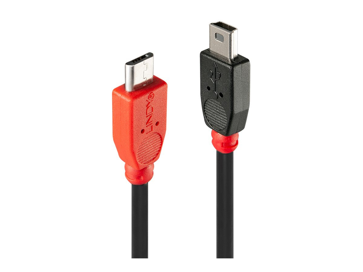 LINDY USB 2.0 Kabel Typ Micro-B / Mini-B OTG 1m Vorderansicht