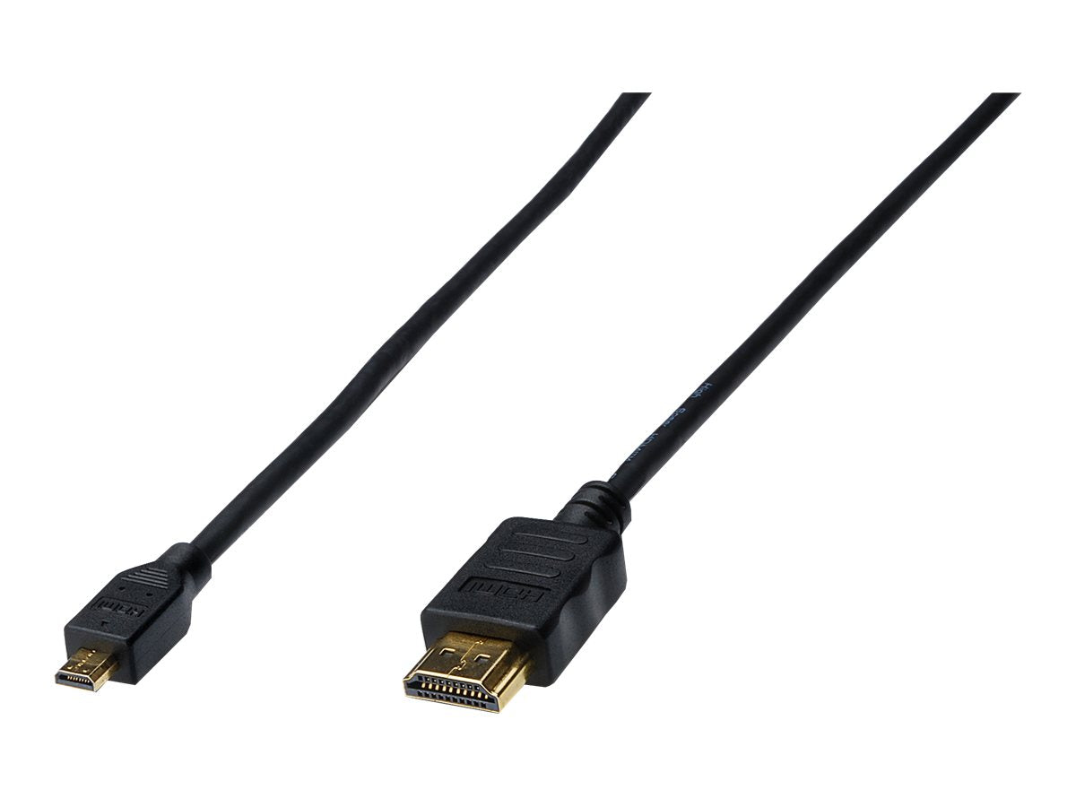 DIGITUS HDMI High Speed Anschlusskabel Typ D - A St/St 1,0m m/Ethernet Vorderansicht