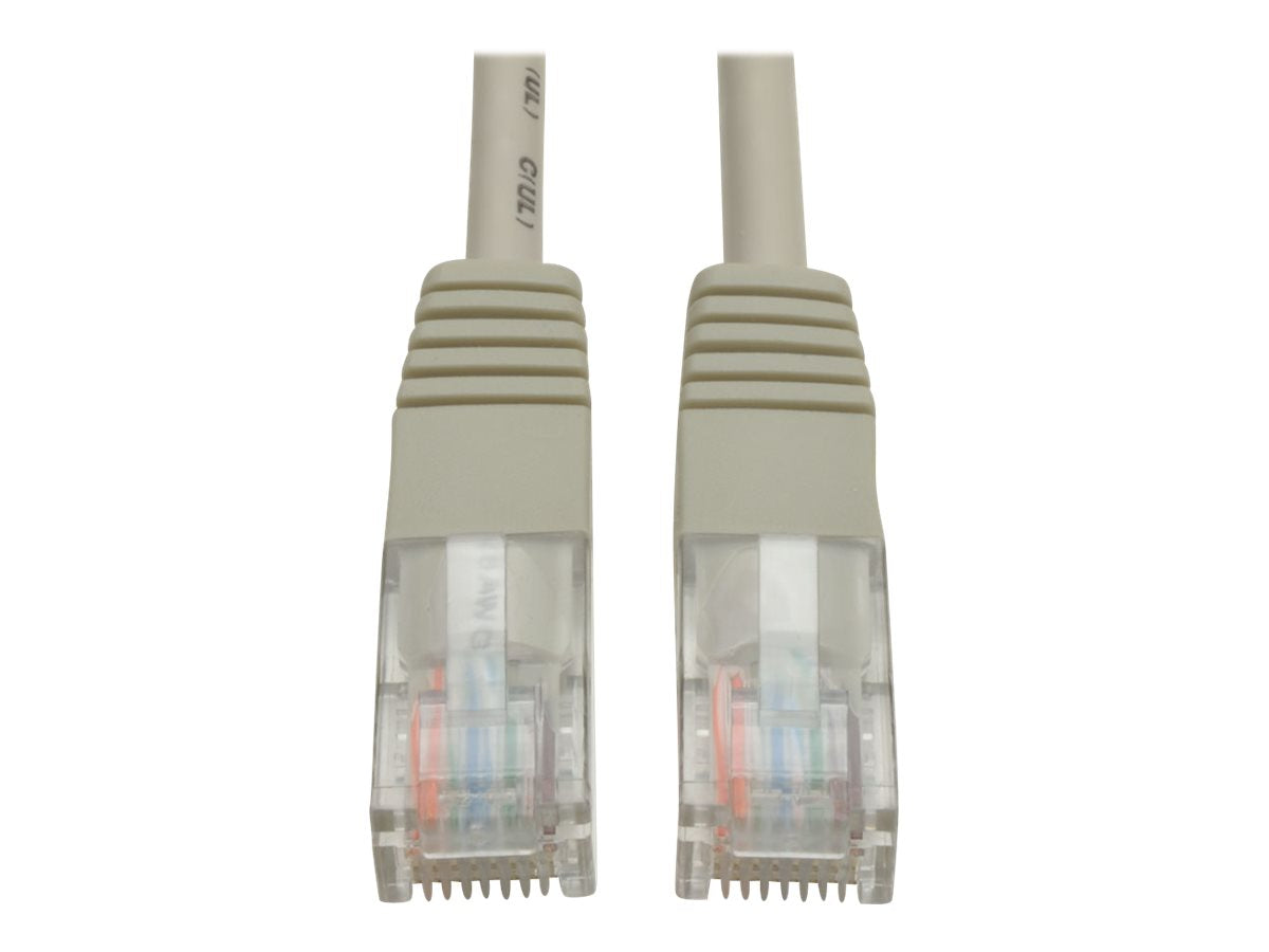 EATON TRIPPLITE Cat5e 350MHz Molded UTP Ethernet Cable RJ45M/M PoE Gray 10ft - Vorderansicht