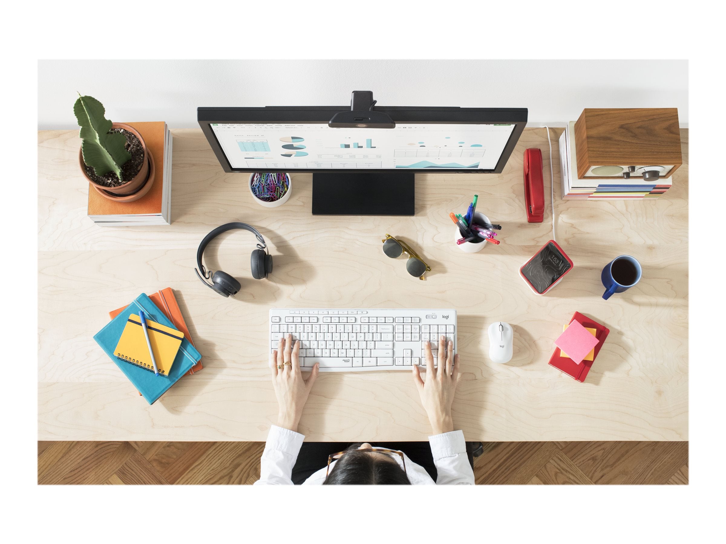 LOGITECH MK295 Silent Wireless Combo - OFF WHITE - DEU - CENTRAL