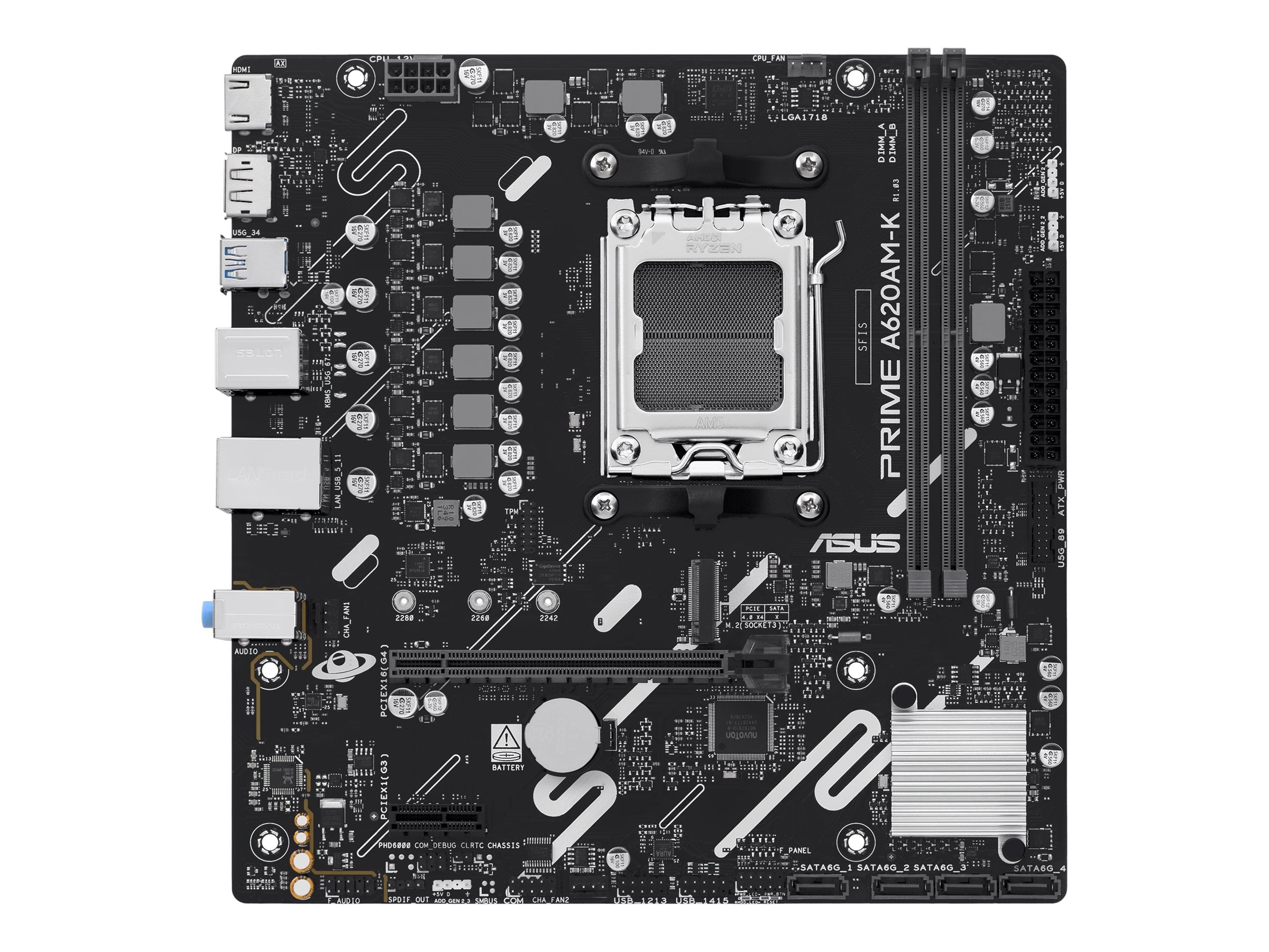 ASUS AMD A620A mATX Motherboard Vorderansicht