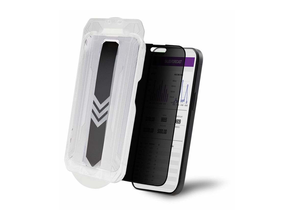 STARTECH.COM 4-Wege Blickschutzfilter fur iPhone 15 Pro Hoch-/Querformat Touch +/- 30 Blickwinkel Smartphone Panzerglas Sichtschutz