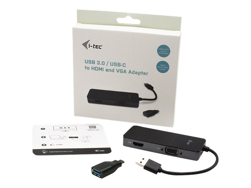 I-TEC USB 3.0 / USB-C Dual HDMI und VGA Video Adapter Verpackung