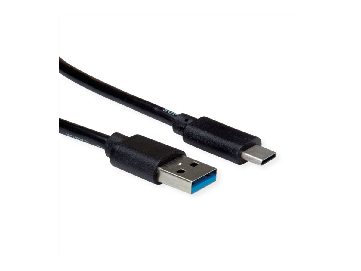 ROLINE RM USB 3.2 Gen 1 Kabel A-C ST/ST schwarz 1m Vorderansicht