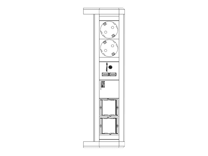 BACHMANN DESK 2xCEE7/3 1xUSB Charger