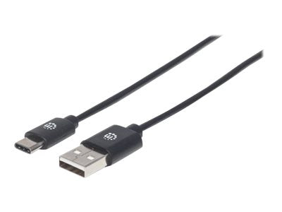 MANHATTAN USB C-Kabel 2.0 schwarz 0,5m Anschlussansicht