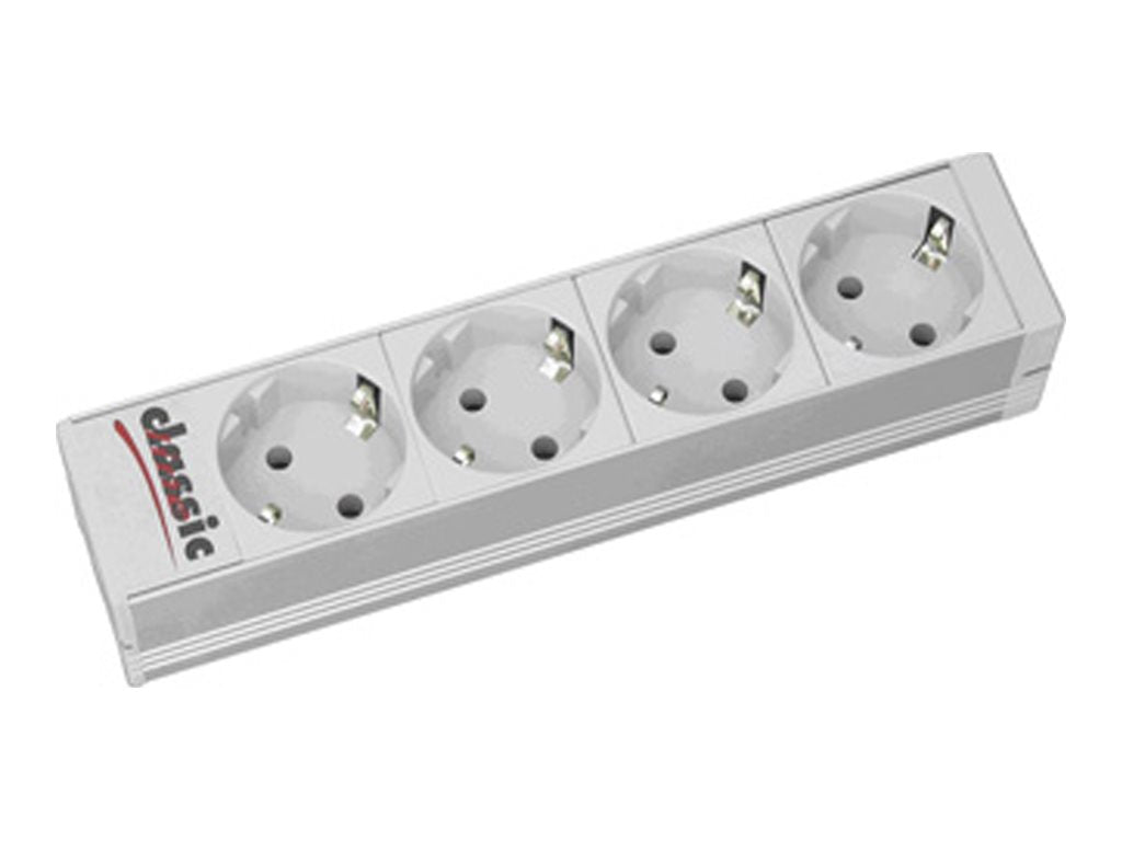 BACHMANN 10Zoll Steckdosenleiste 4x Schutzkontakt - Vorderansicht