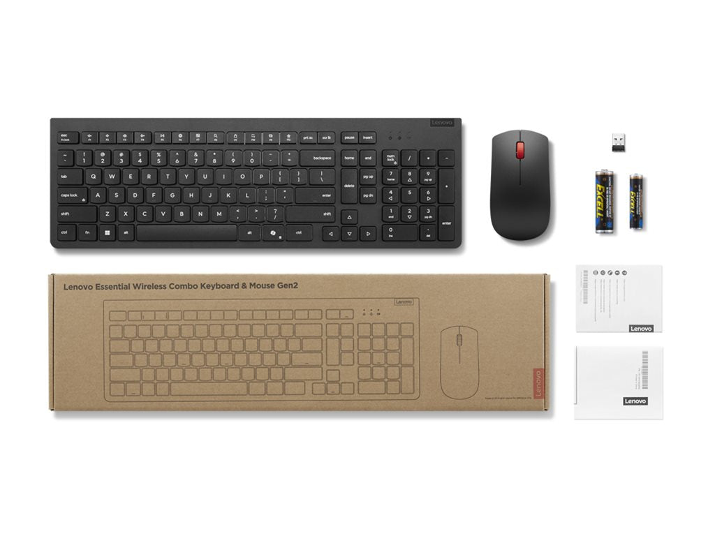 LENOVO Essential Wireless Combo Keyboard & Mouse Gen2 Black-Nordic w/copilot button