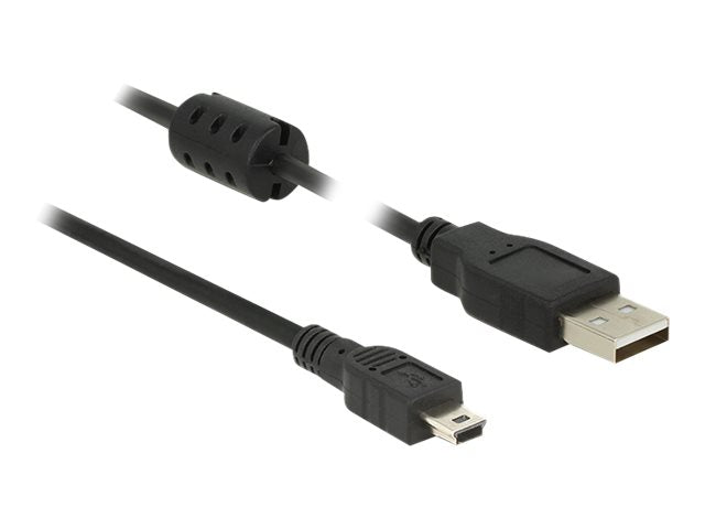 DELOCK Kabel USB 2.0 Typ-A Stecker > USB 2.0 Mini-B Stecker 3,0 m schwarz - Vorderansicht
