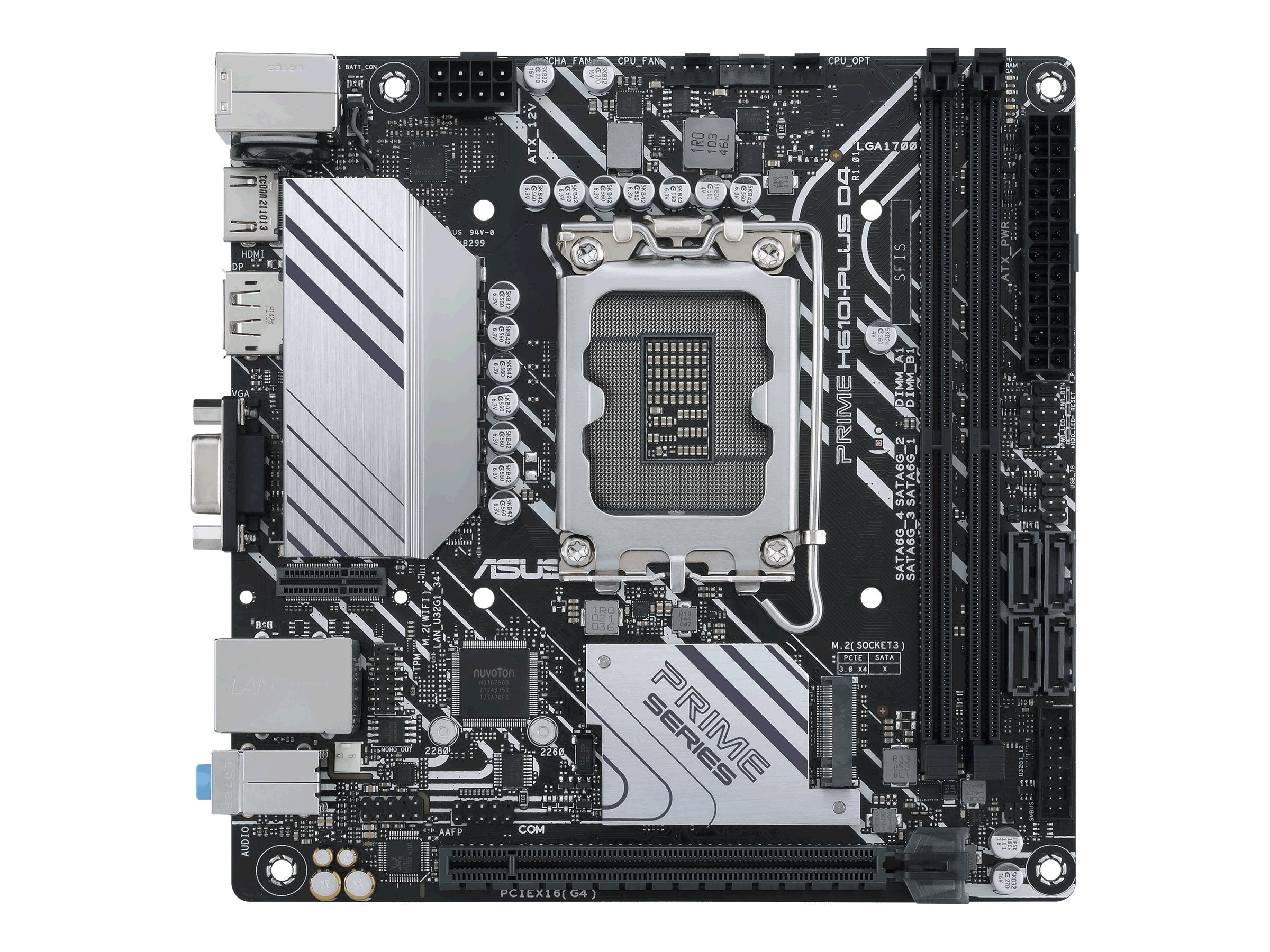ASUS PRIME H610I-PLUS D4-CSM Mini ITX Motherboard Vorderansicht
