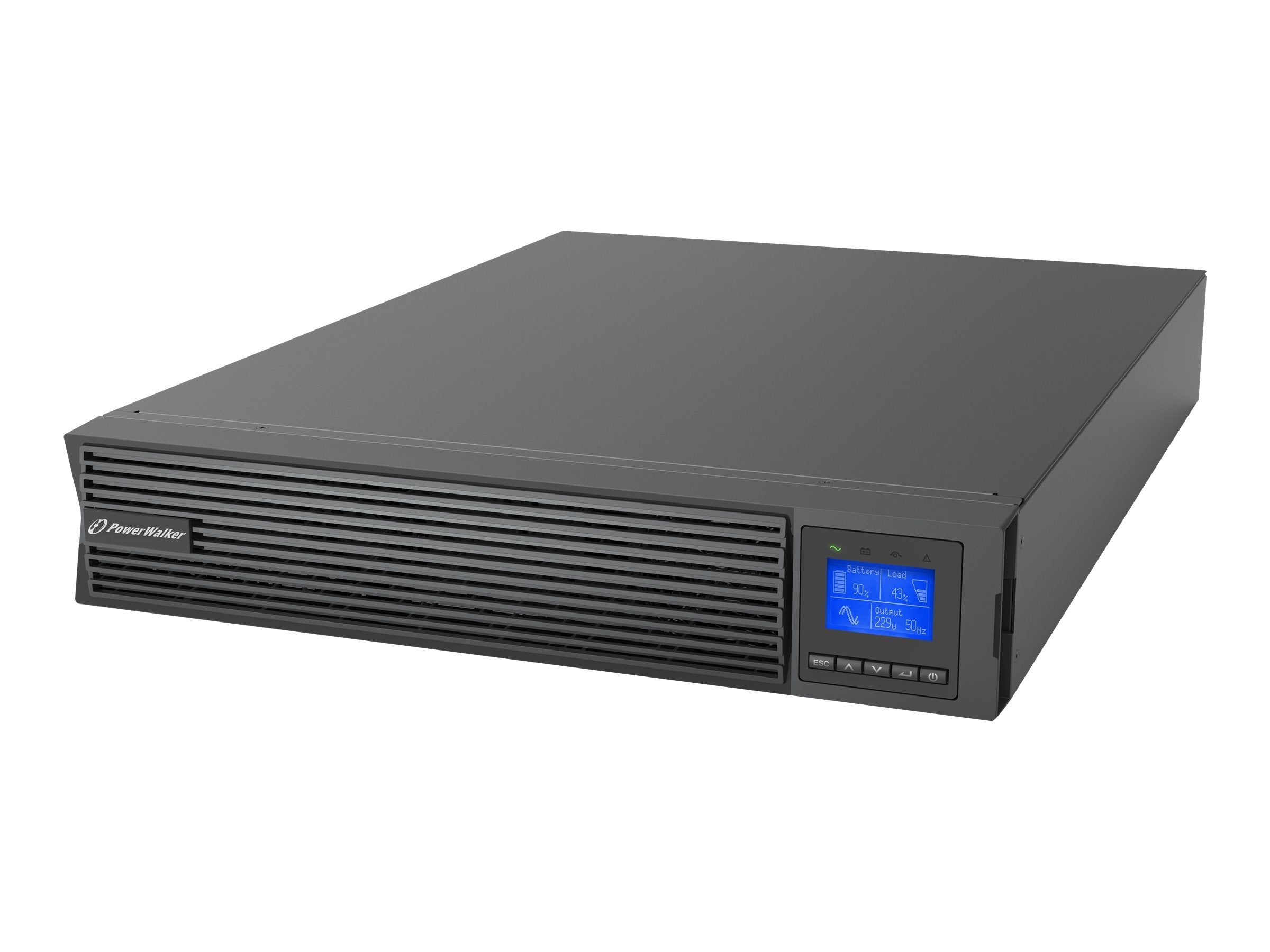 Vorderansicht der BLUEWALKER VFI 2000 ICR IoT Online USV