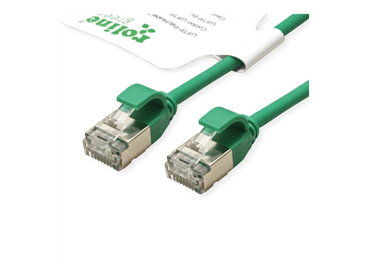 ROLINE GREEN U/FTP Patchkabel Kat.6A Class EA LSOH slim grun 0,15m - Detailansicht