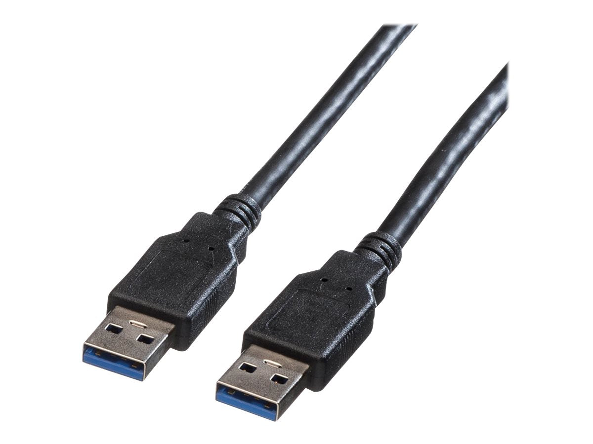 ROLINE USB 3.2 Gen 1 Kabel Typ A-A schwarz 1,8m Vorderansicht