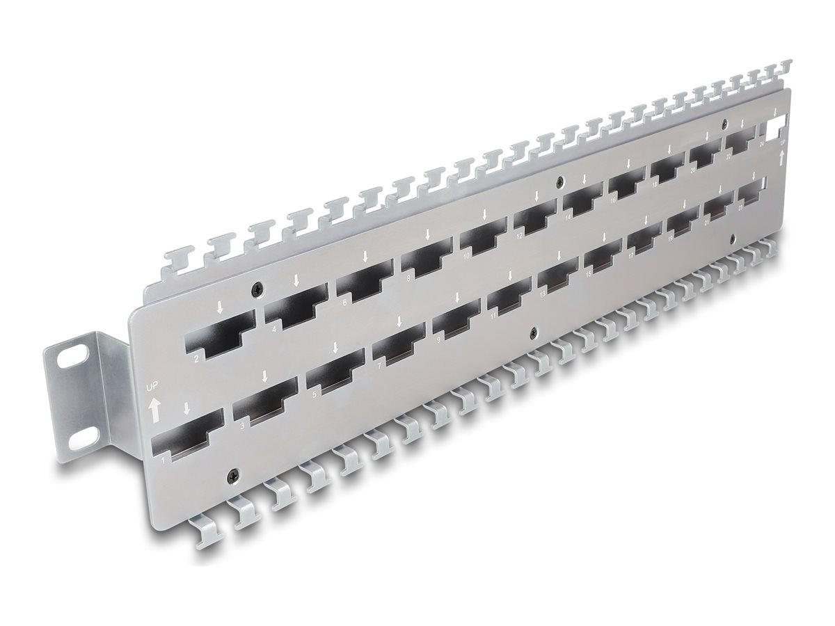 DELOCK 48,26cm 19Zoll Kabelabfangschiene Vorderansicht