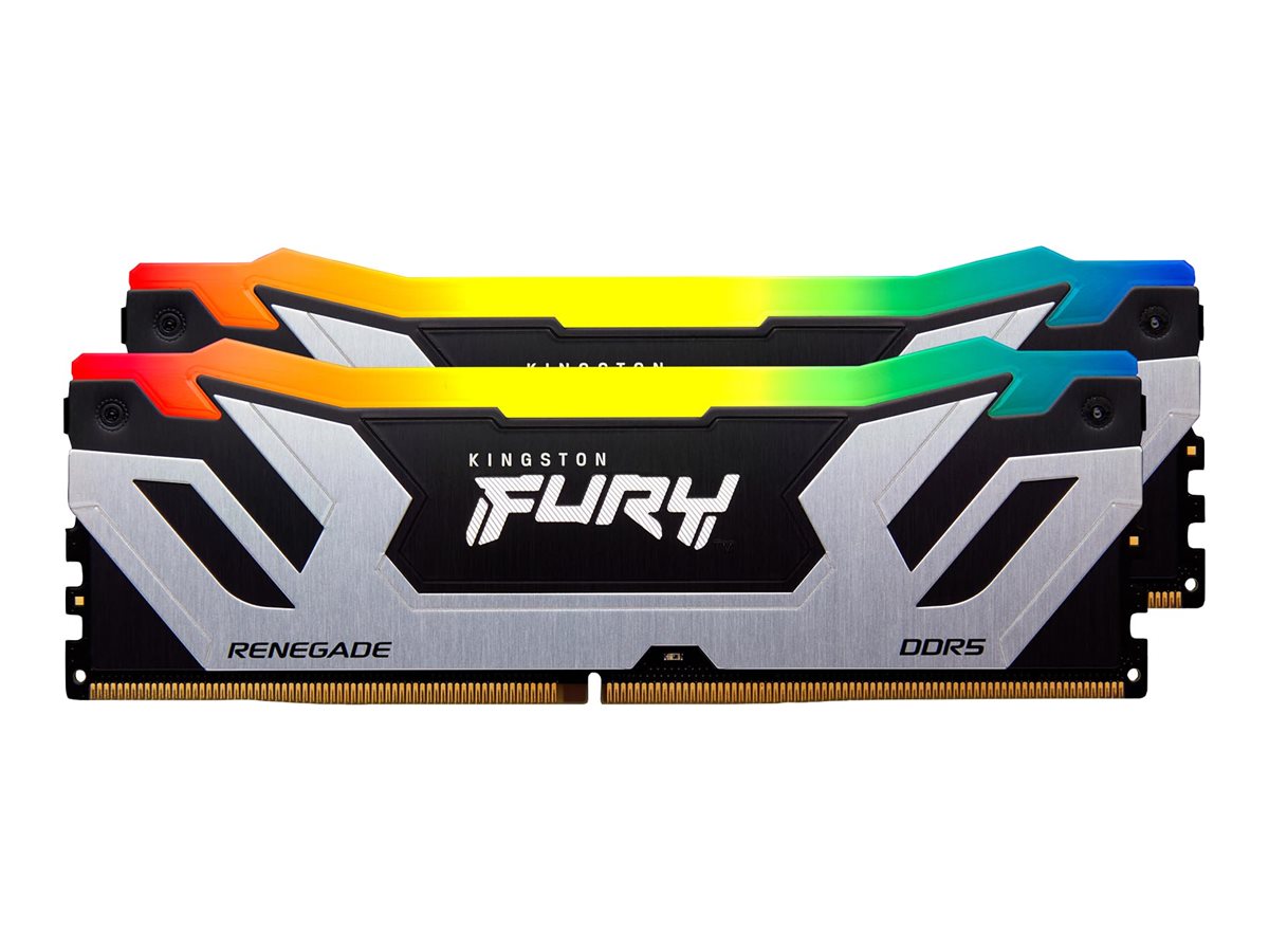 KINGSTON 48GB 8400MT/s DDR5 CL40 CUDIMM Kit of 2 FURY Renegade RGB Silver - Vorderansicht
