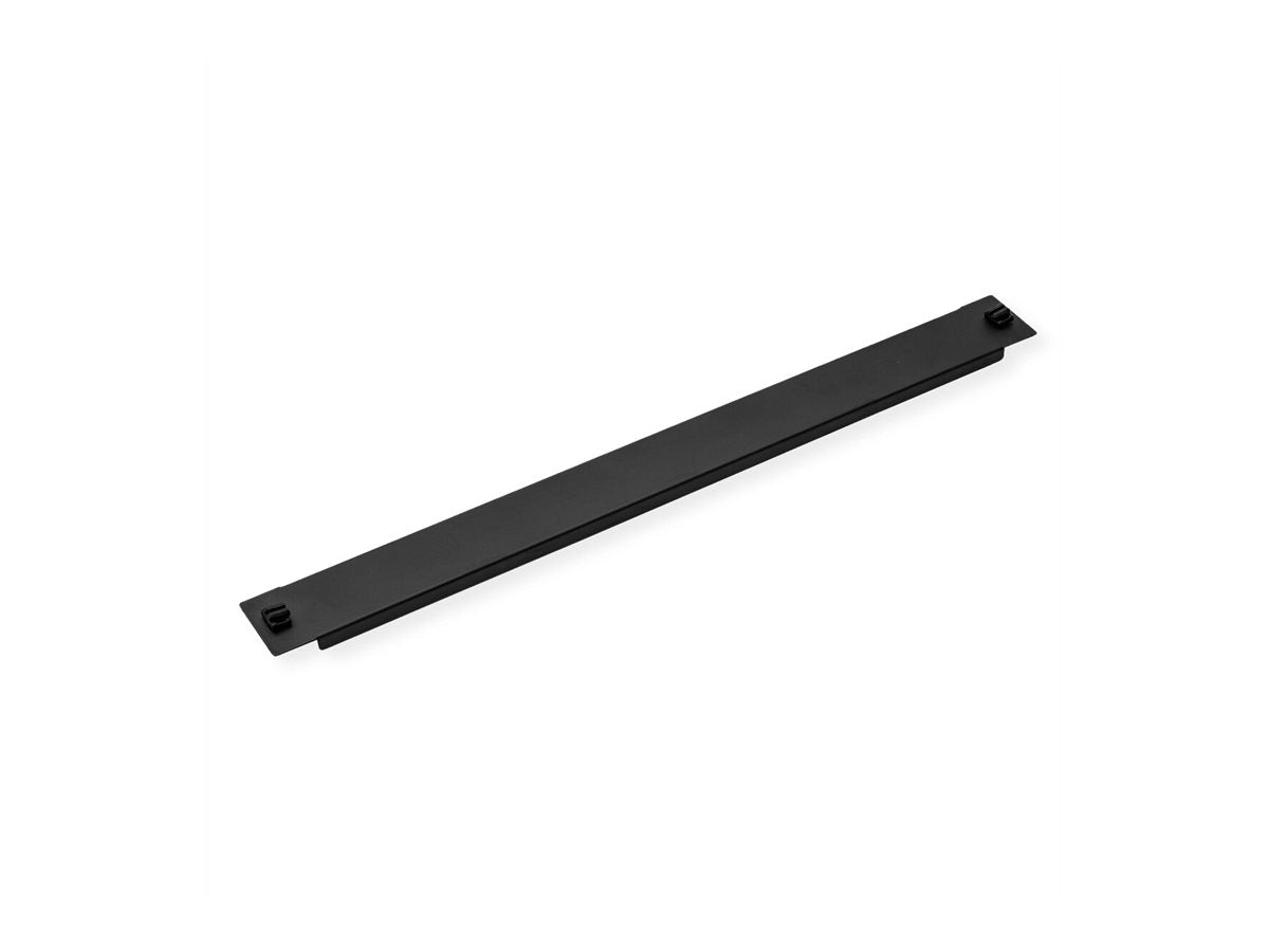 VALUE 19-Blindplatte Snap-in 1 HE RAL 9005 Tiefschwarz - Vorderansicht