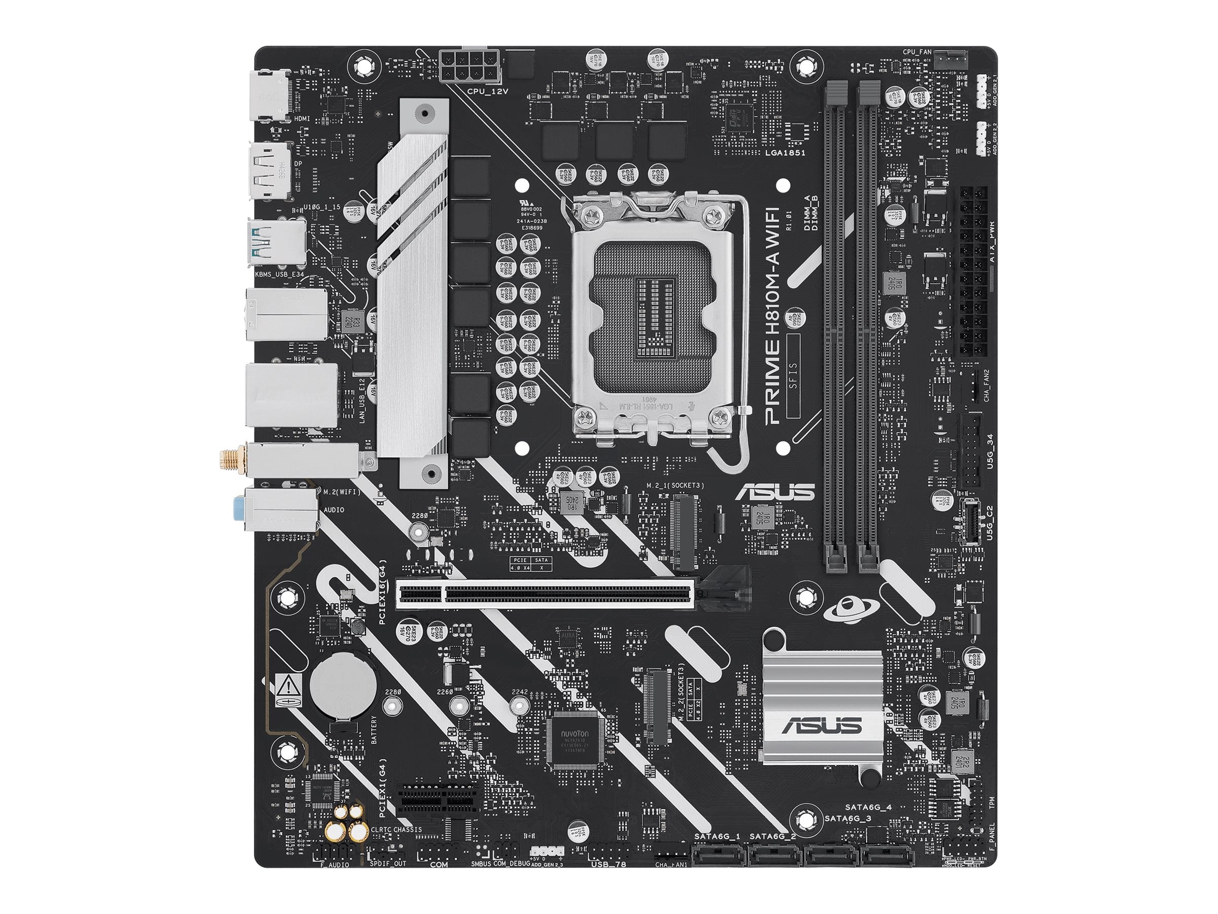 ASUS PRIME H810M-A WIFI LGA1851 DDR5 mATX MB - Vorderansicht