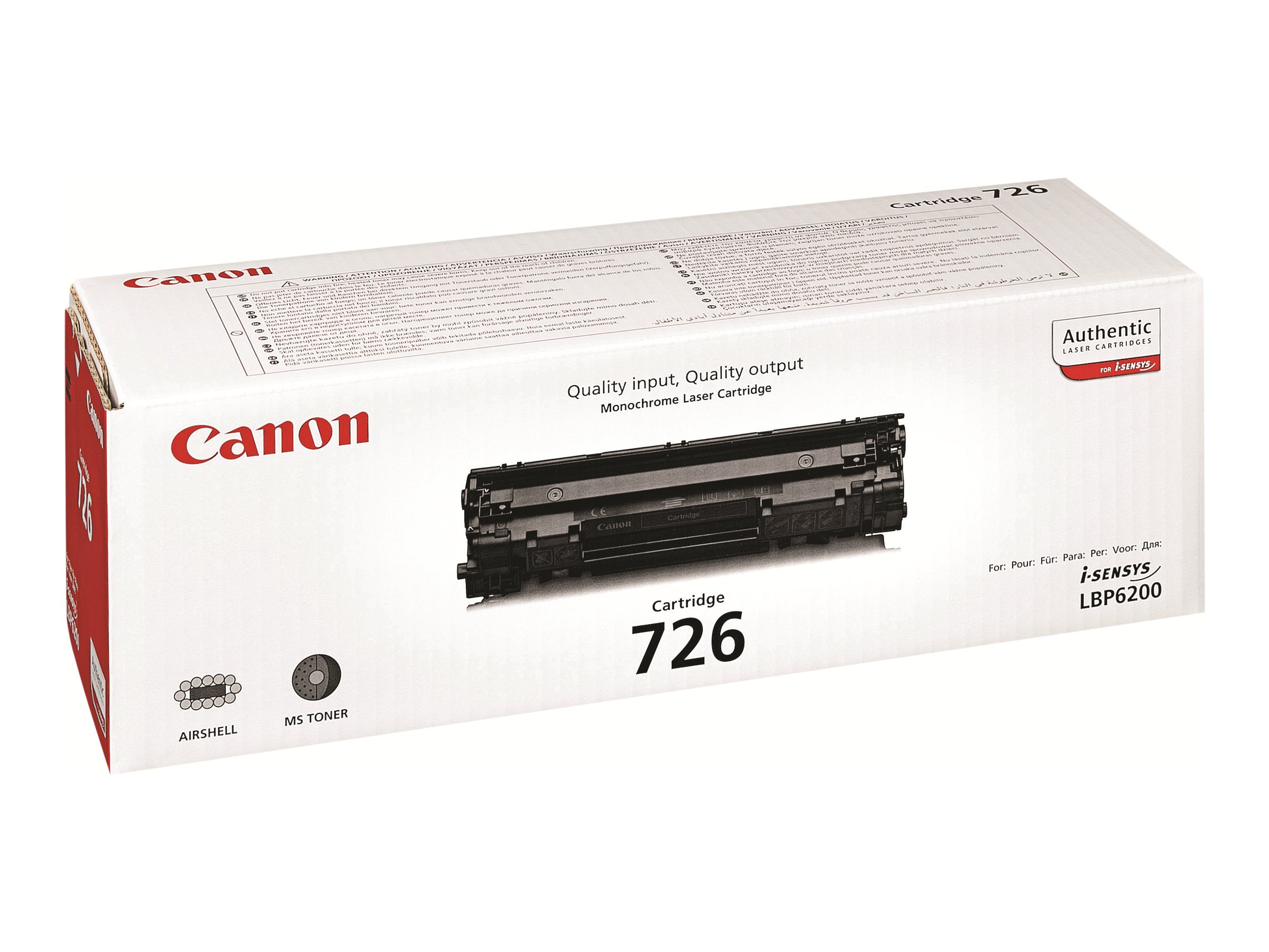 CANON CRG-726 Toner schwarz Vorderansicht
