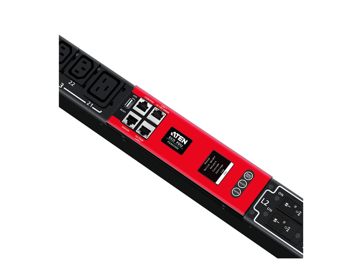 ATEN PG96330G 30 Port 3-Phasen PDU 32A Vorderansicht