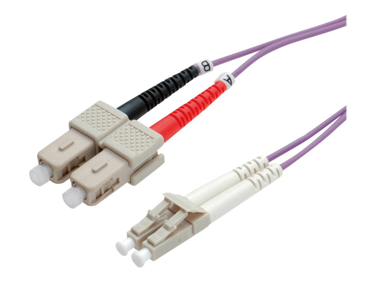 ROLINE LWL-Kabel 50/125um OM4 LC/SC violett 10m Vorderansicht