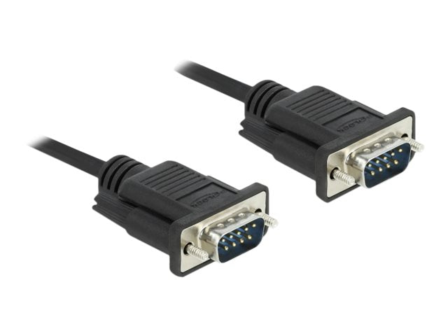 DELOCK Seriell Kabel RS-232 Sub-D9 Stecker zu Stecker 0,5m - Vorderansicht