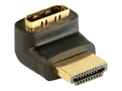 TECHLY Adapter HDMI Stecker / Buchse 90 Grad gewinkelt schwarz - Vorderansicht