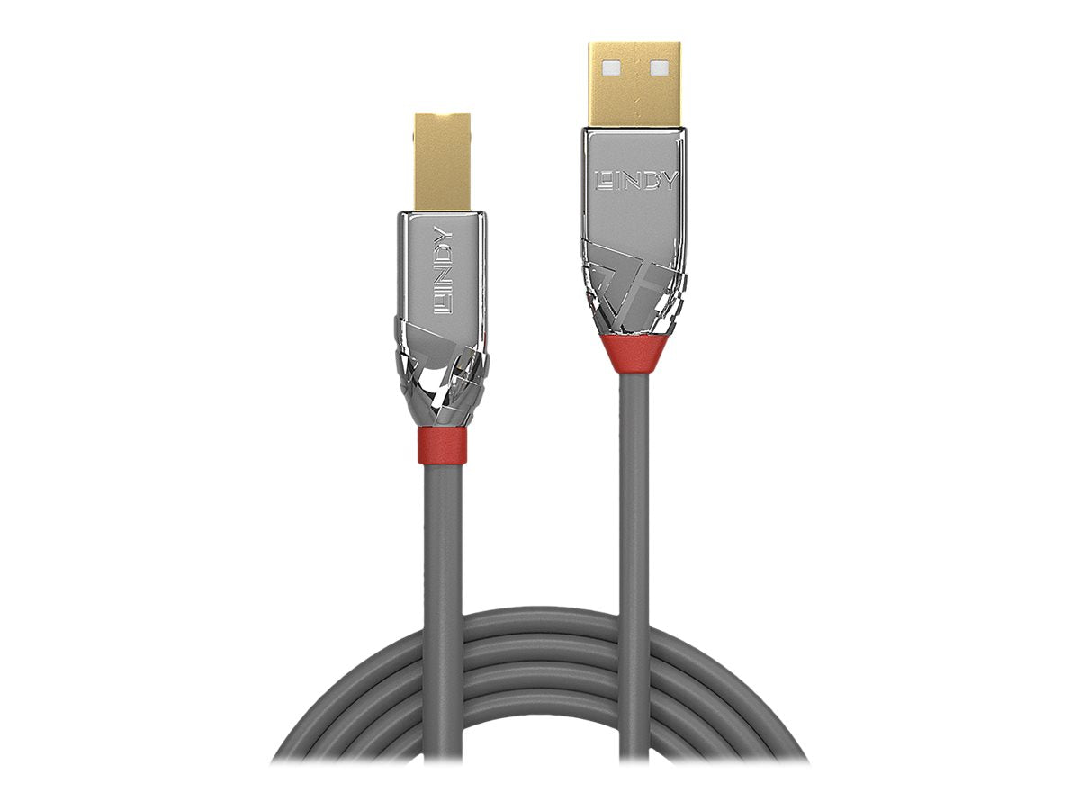 LINDY 1m USB 2.0 Typ A an B Kabel Cromo Line Vorderansicht