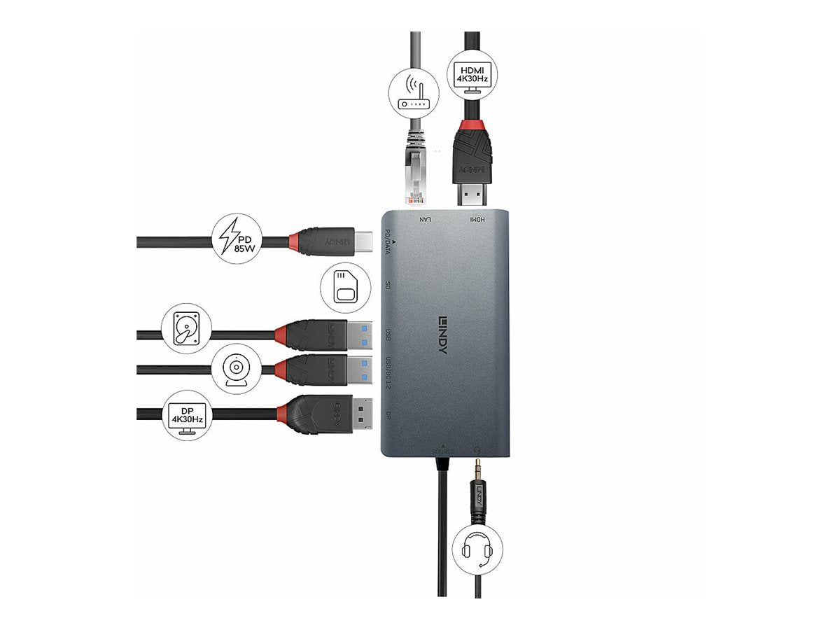 LINDY USB 3.2 Type C Laptop Mini Dock Vorderansicht