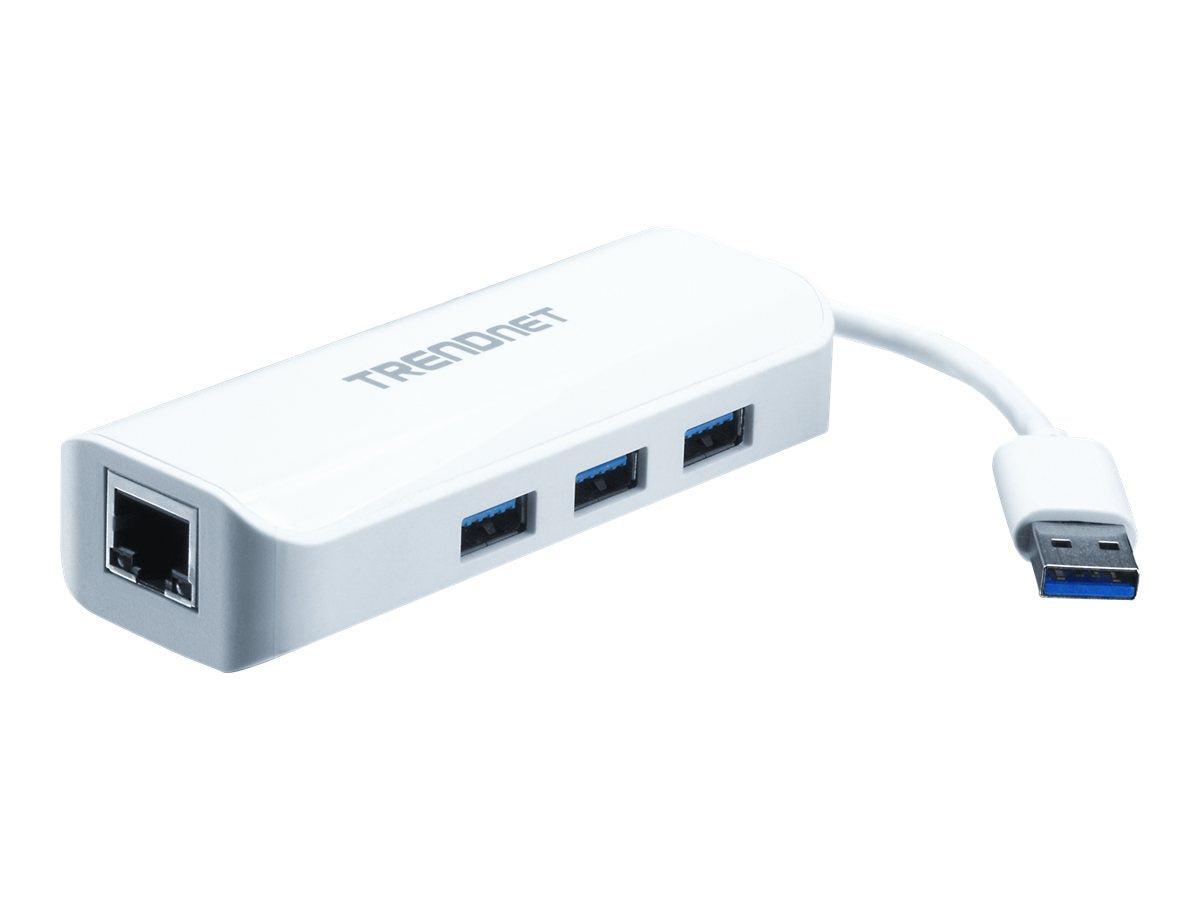 TRENDNET TU3-ETGH3 USB 3.0 zu Gigabit Adapter + USB Hub - Vorderansicht