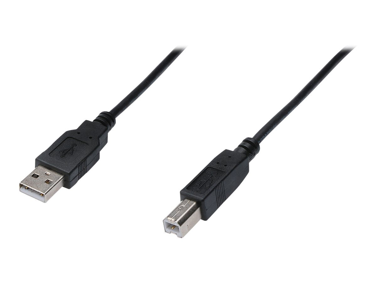 ASSMANN USB2.0 Anschlusskabel 3m USB A zu USB B schwarz - Vorderansicht