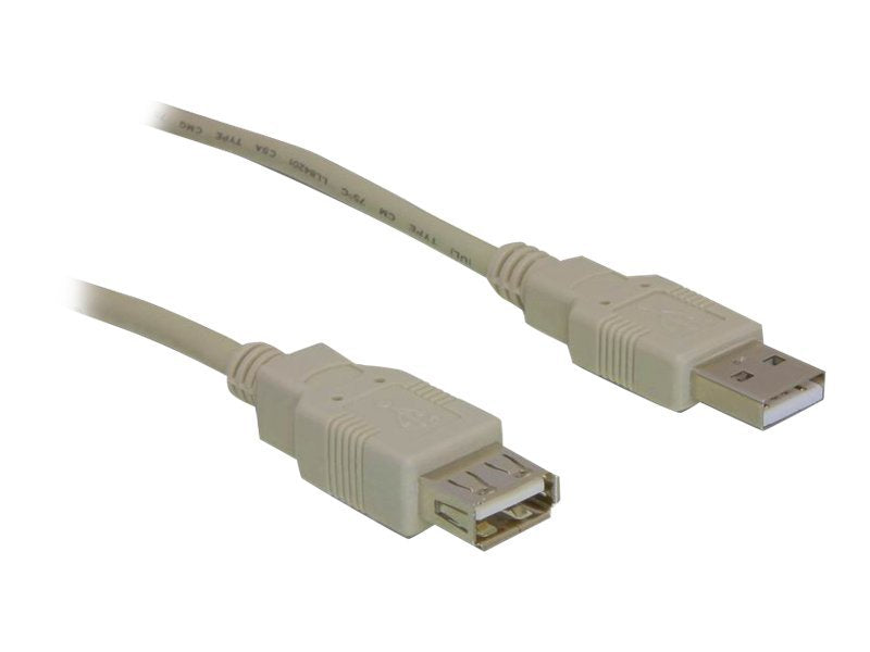 DELOCK Kabel USB 2.0 Verlängerung A/A 1,8m S/B - Vorderansicht