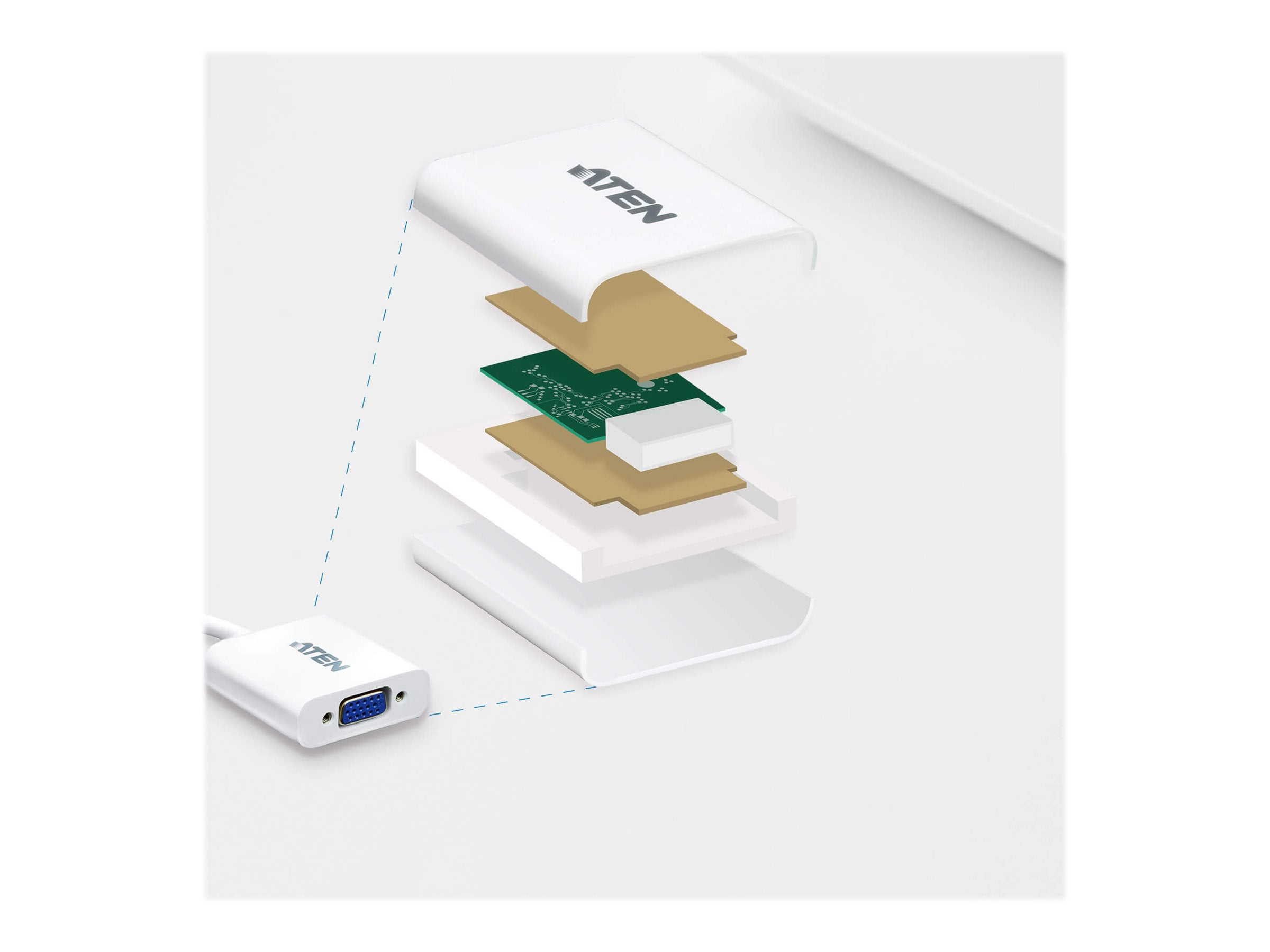 ATEN DisplayPort to VGA Adapter Anschlussansicht