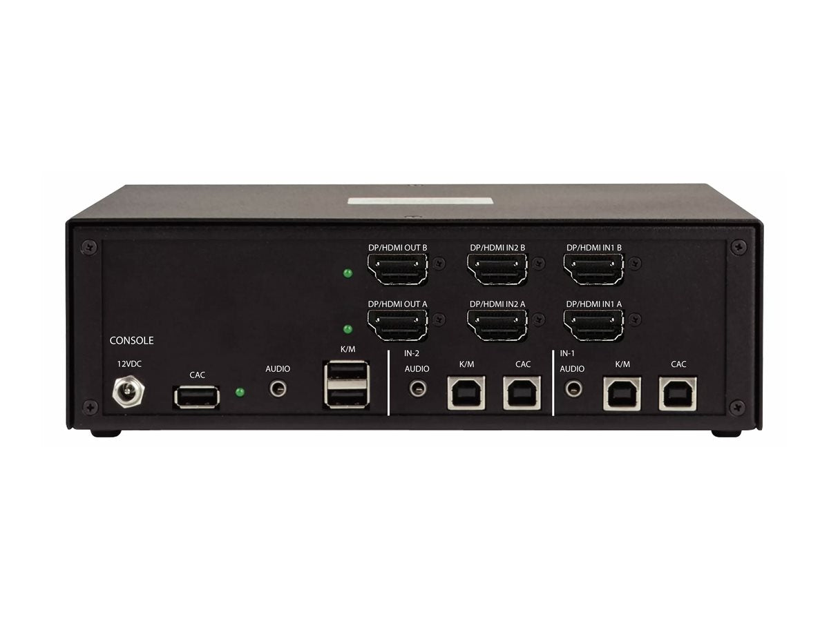 STARTECH.COM 2-Port Dual-Monitor Secure KVM Switch HDMI-DP 4K 60Hz NIAP 4.0 Zertifizierter Desktop KVM Umschalter 2 PCs 2monitore