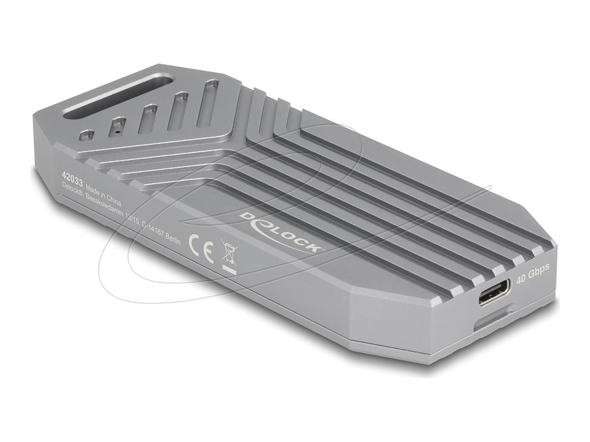 DELOCK M.2 NVMe SSD Gehäuse USB 40 Gbps - Vorderansicht
