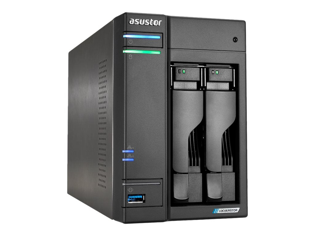 ASUSTOR NAS 2-BAY LOCKERSTOR 2 GEN 2 CELERON N5105 Vorderansicht