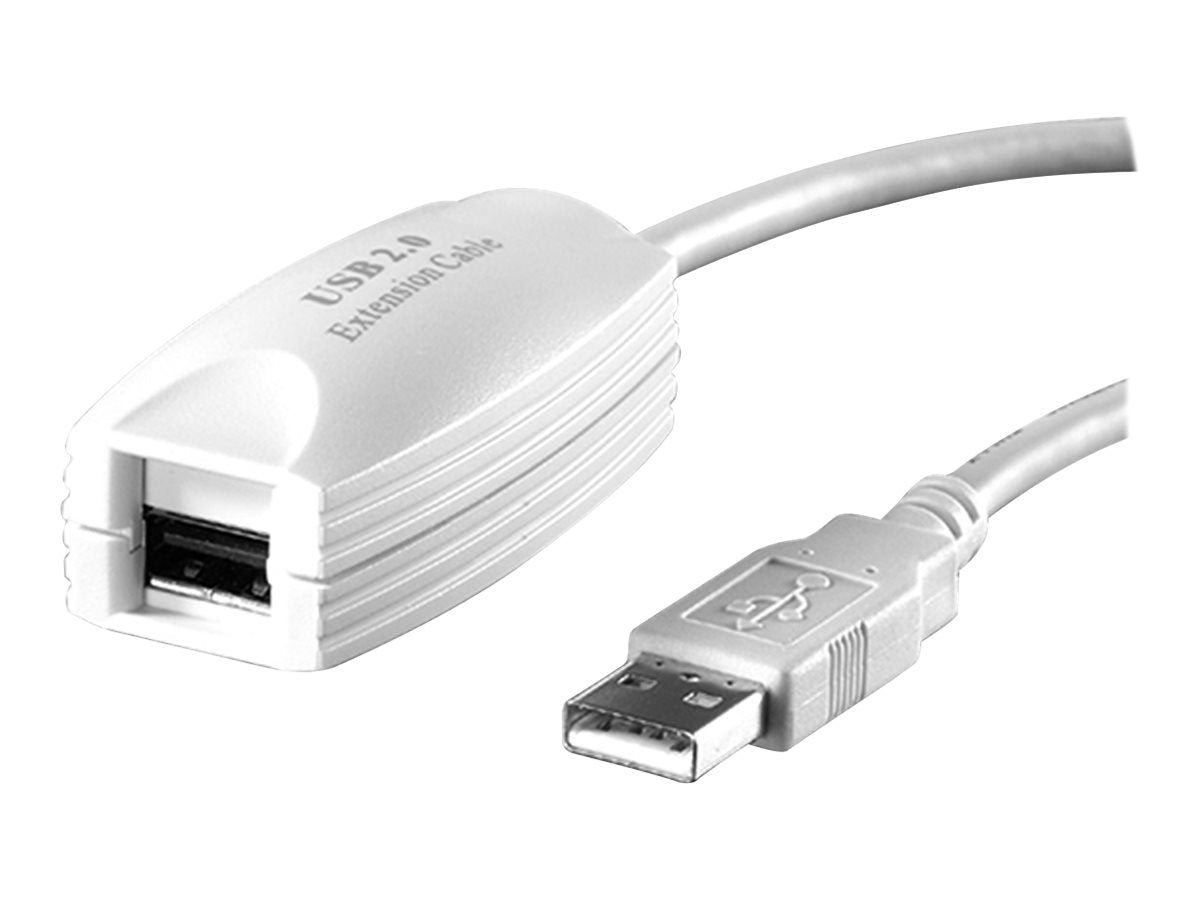 VALUE USB 2.0 Verlängerung weiss 5m Vorderansicht