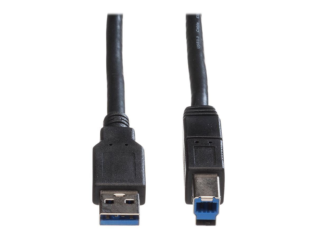 ROLINE USB 3.2 Gen 1 Kabel Typ A-B schwarz 0,8m Vorderansicht