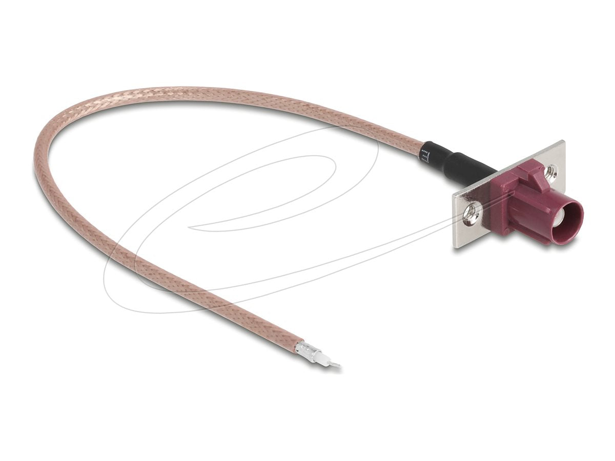 DELOCK Antennenkabel FAKRA D Buchse zu offenen Kabelenden RG-316 20cm - Vorderansicht