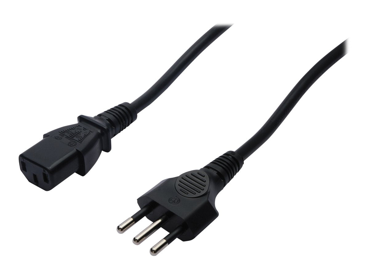DIGITUS Netzanschlusskabel Italien Stecker - C13 Buchse 1,8m Vorderansicht