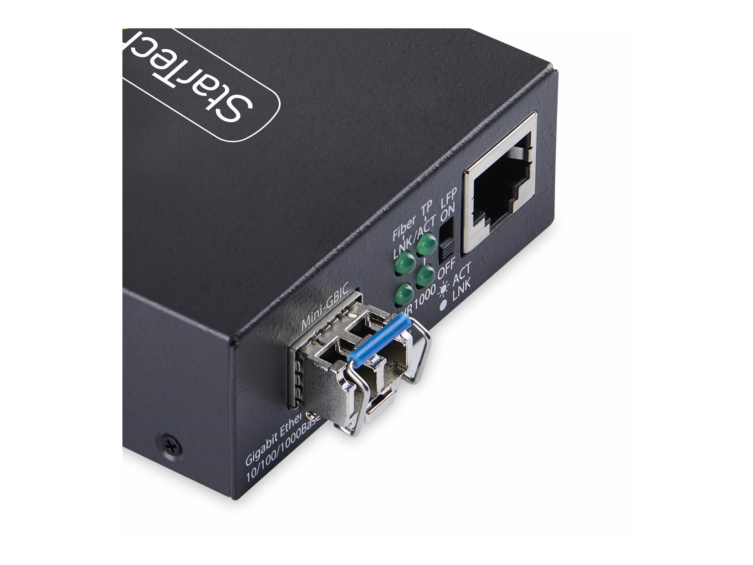 STARTECH.COM Gigabit Singlemode SM LC Glasfaser-Medienkonverter 10 100 oder 1000Mbps 40 km RJ45 zu LC Vollmetallgehäuse TAA