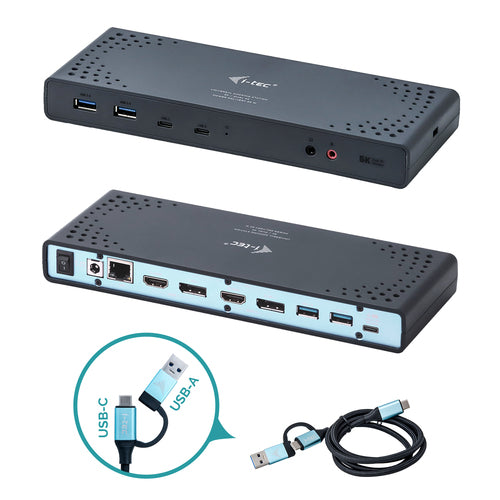 I-TEC USB 3.0/USB-C Dualdock mit PD AIR FREIGHT - Vorderansicht