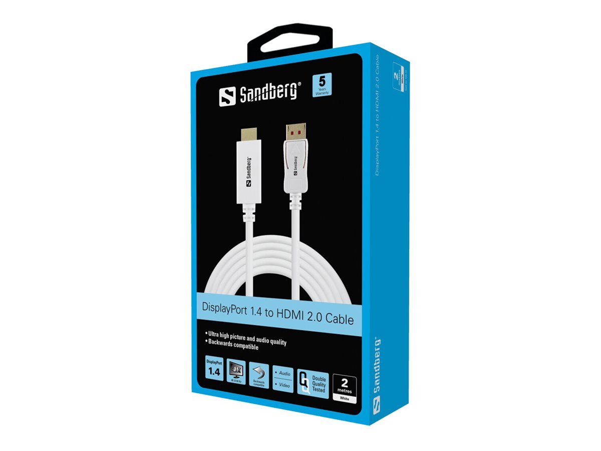 SANDBERG DisplayPort 1.4-HDMI 4K60Hz 2m Kabel Verpackung