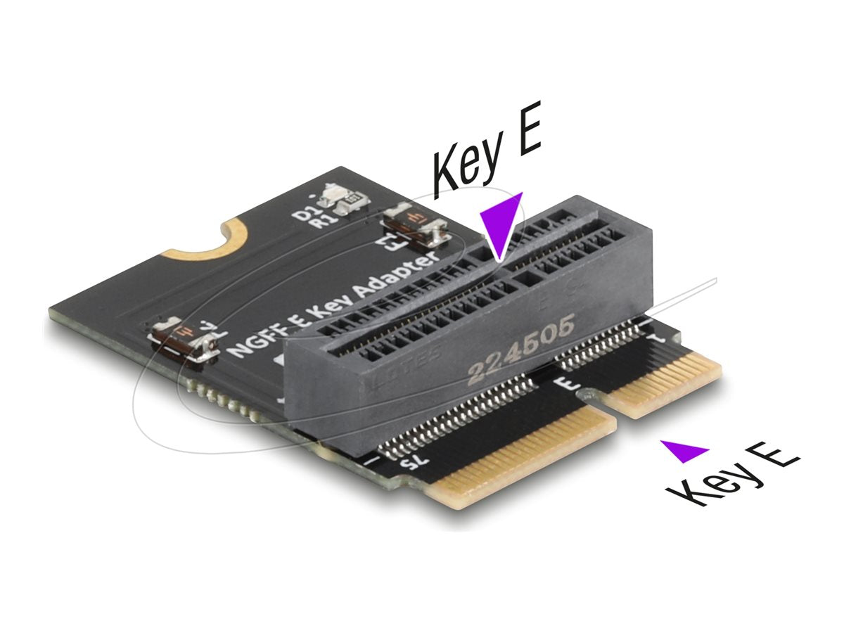 DELOCK Adapter M.2 Key E Stecker zu M.2 Key E Slot 90 gewinkelt - Vorderansicht
