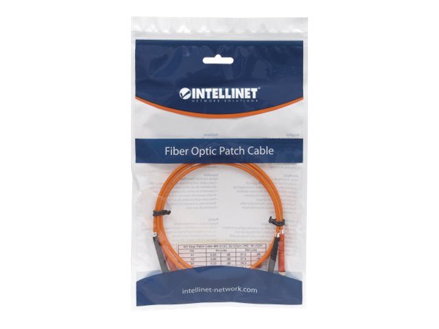 INTELLINET LWL Kabel ST/ST OM2 5m orange Duplex Multimode - Vorderansicht