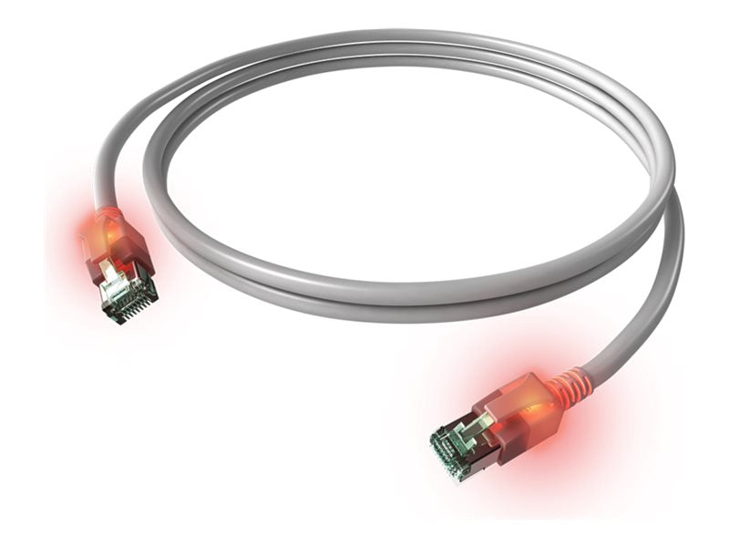 EASYLAN DualBoot LED Patchkabel RJ45 S/FTP Kat.6A Class EA mit saCon Stecker LSOH violett 3m