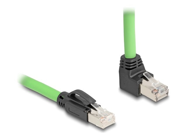 DELOCK RJ45 Netzwerkkabel Cat.6A Stecker zu Stecker oben gewinkelt - Vorderansicht