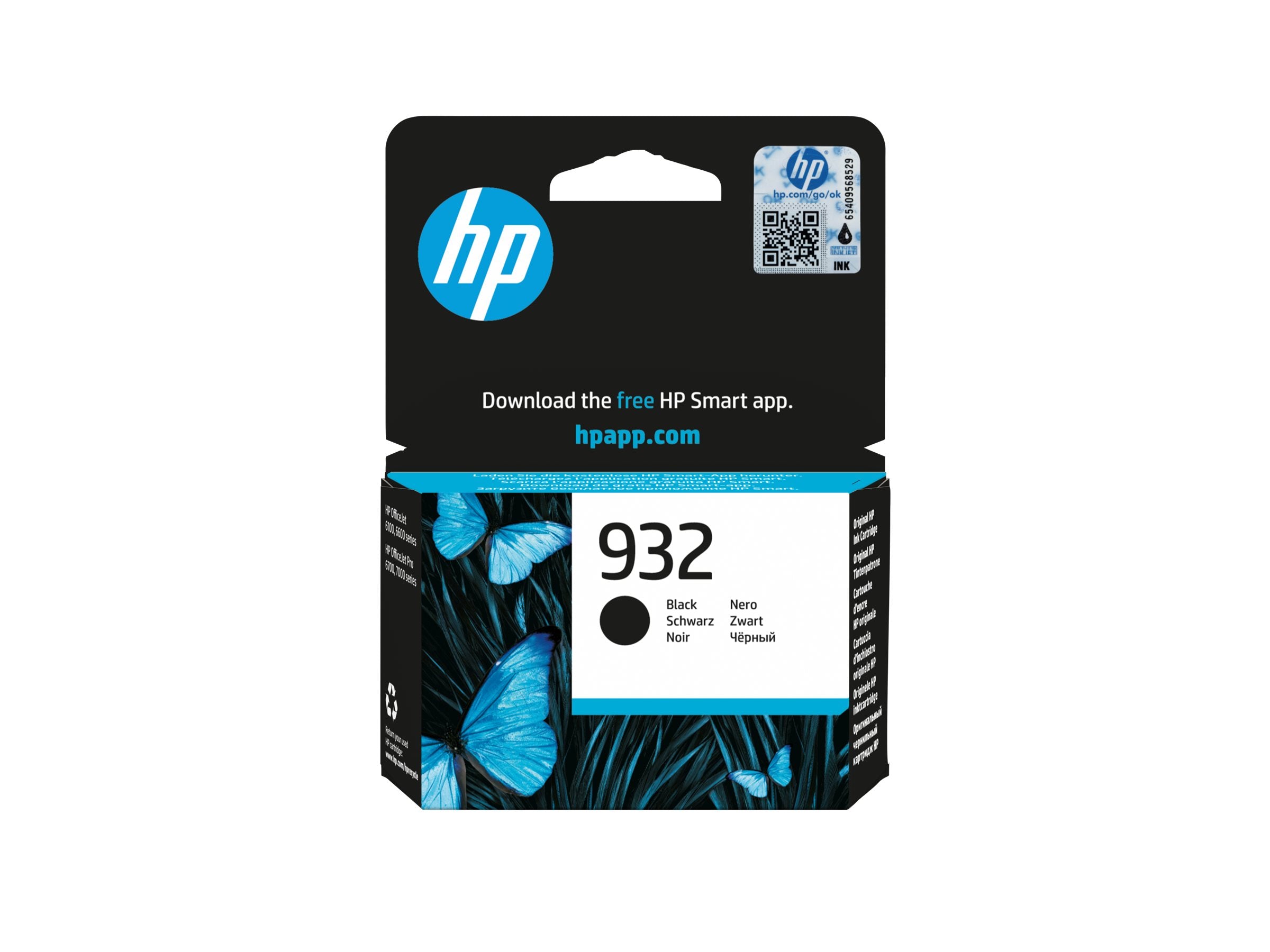 HP 932 Original Tinte schwarz Vorderansicht