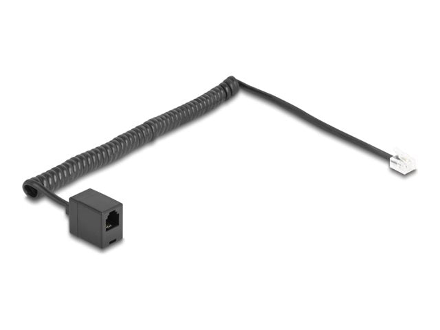 DELOCK Telefonkabel RJ11 Stecker zu RJ11 Buchse schwarz 2m - Vorderansicht