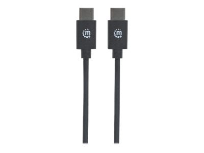 MANHATTAN USB 2.0 Typ C-Kabel 2m schwarz Anschlussansicht