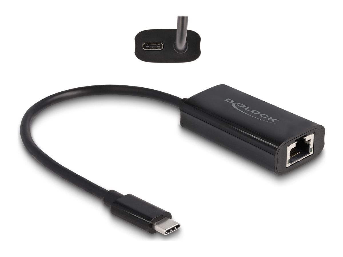 DELOCK USB Type-C Adapter zu Gigabit LAN Vorderansicht